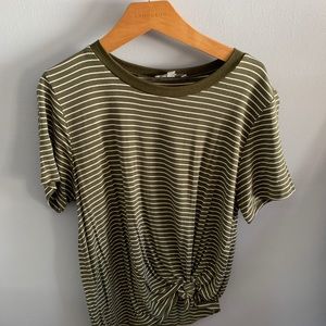 Green striped tee